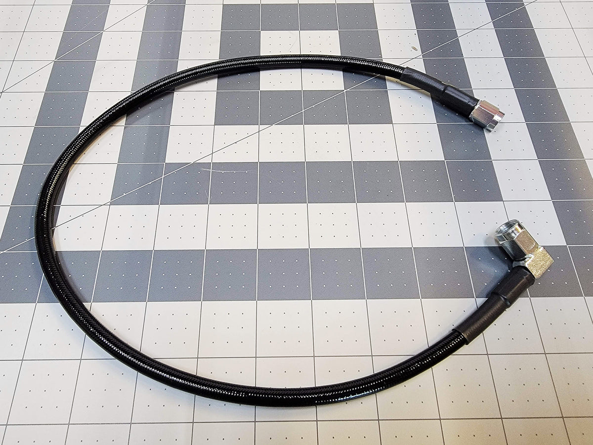 24" Black Covered PTFE 3an Line - Straight & 90° Ends
