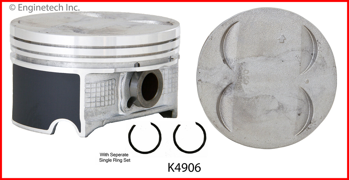 Honda & Acura J35Z 3.5L V6 Piston & Ring Kit (08-12) — Enginetech K4906