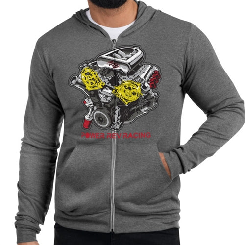 J Series Engine Design Zip Up Hoodie