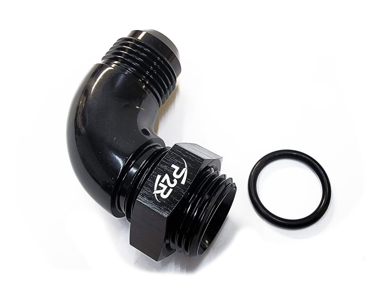 6an to 6an ORB 90° AN FULL FLOW ADAPTER