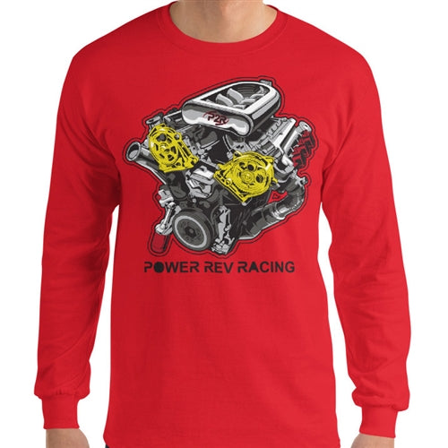 J Series Engine Design Long Sleeve T-Shirt Red