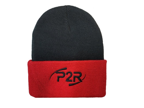 P2R Red & Black Premium Knit Beanie